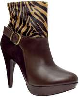 Via Uno Braune Stiefeletten Animalprint